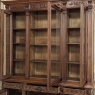 19th Century French Louis XVI Neoclassical Walnut Triple Bookcase