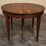 Antique French Empire Style Walnut Dining Table with Leaf