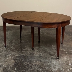 Antique French Empire Style Walnut Dining Table with Leaf