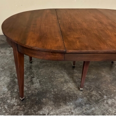 Antique French Empire Style Walnut Dining Table with Leaf