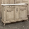 Antique French Louis XVI Stripped Marble Top Buffet