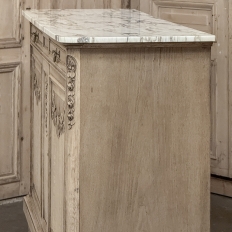 Antique French Louis XVI Stripped Marble Top Buffet