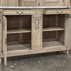 Antique French Louis XVI Stripped Marble Top Buffet