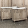 Antique French Louis XVI Stripped Marble Top Buffet