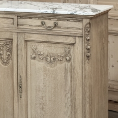 Antique French Louis XVI Stripped Marble Top Buffet