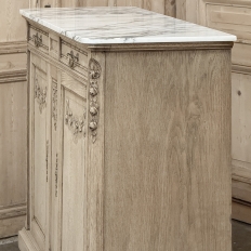 Antique French Louis XVI Stripped Marble Top Buffet