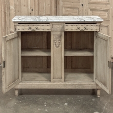 Antique French Louis XVI Stripped Marble Top Buffet