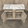 Antique French Louis XVI Stripped Marble Top Buffet