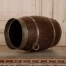 Antique Wooden Wine Barrel with Brass Hoops