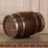 Antique Wooden Wine Barrel with Brass Hoops