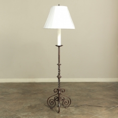 19th Century French Torchere Wrought Iron Floorlamp