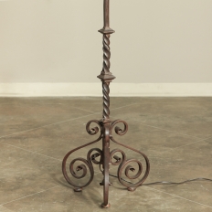 19th Century French Torchere Wrought Iron Floorlamp