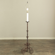 19th Century French Torchere Wrought Iron Floorlamp