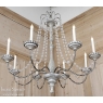 Mason Wood Painted Chandelier with Crystals by Curry & Company
