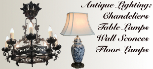 Antique Lighting ~ Chandeliers, Lamps, Sconces